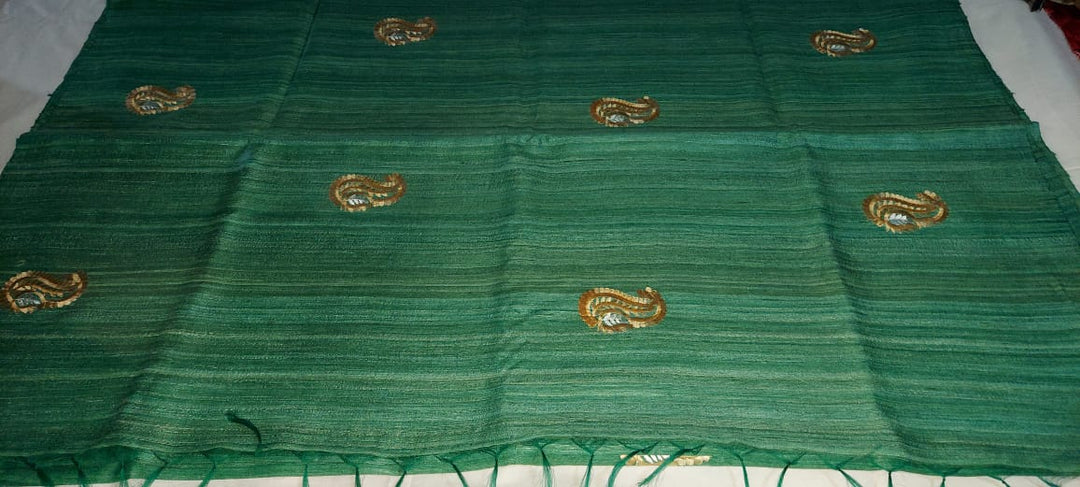 Pure Hand woven Banarasi Tussar Silk Sarees With Embroidery Work.