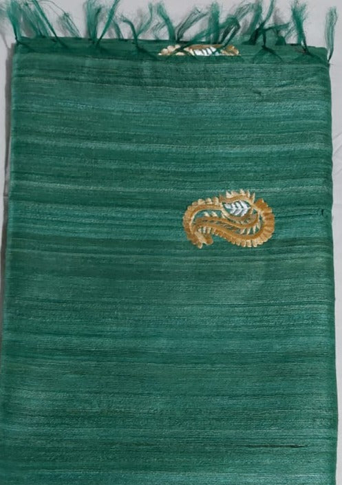 Pure Hand woven Banarasi Tussar Silk Sarees With Embroidery Work.