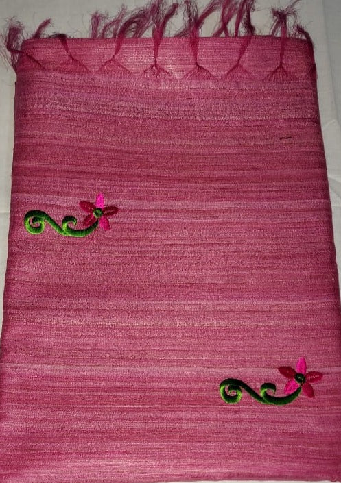 Pure Hand woven Banarasi Tussar Silk Sarees With Embroidery Work.