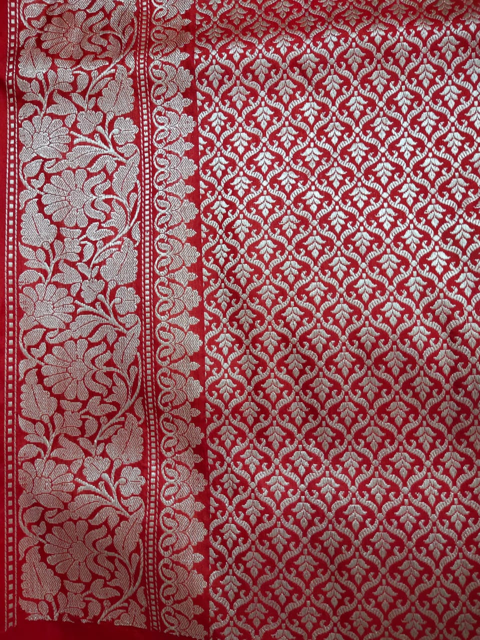 Red Color Pure Katan By Katan Kadhwa Weaved Silk Saree With Meenakari Work