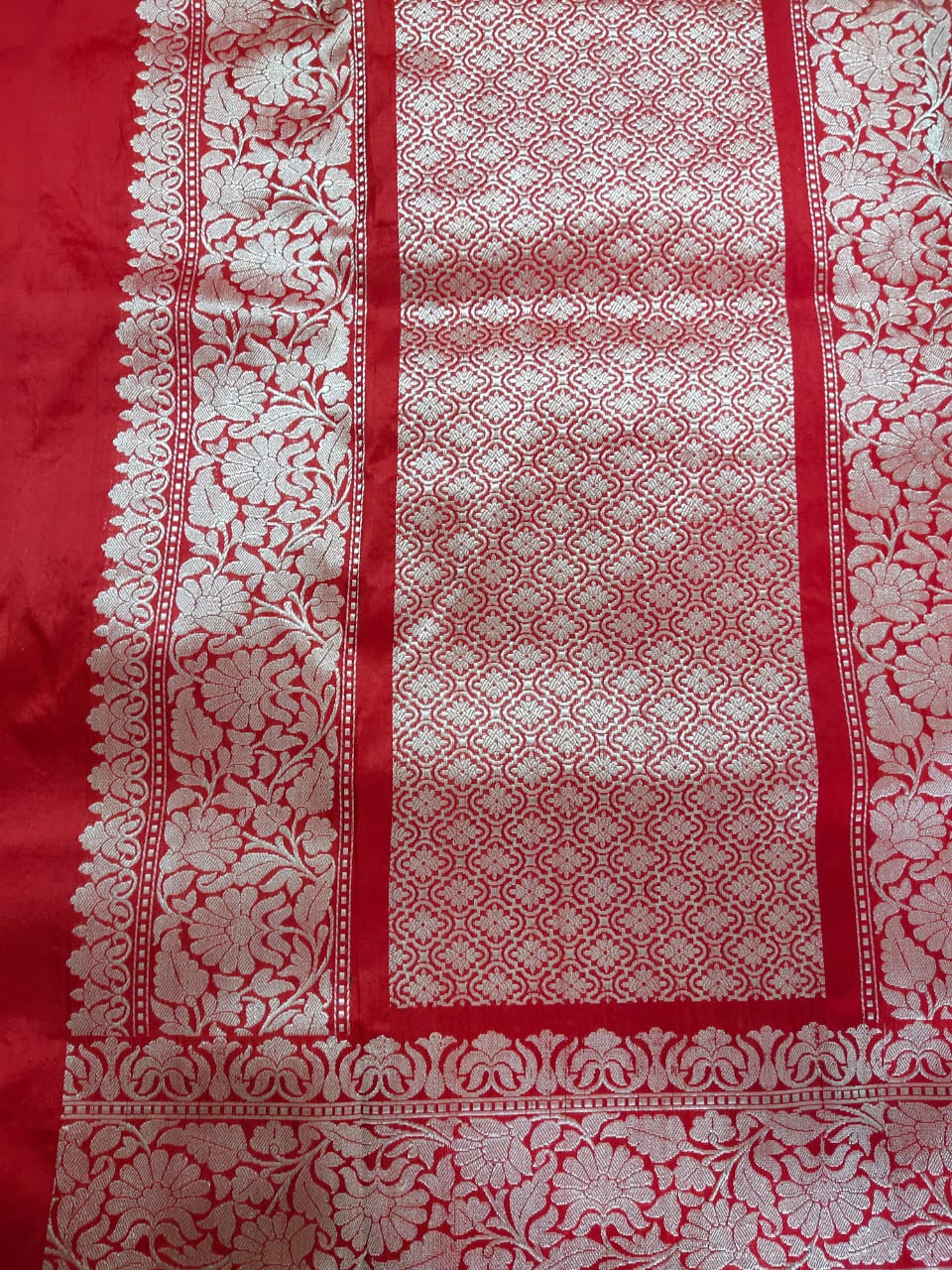 Red Color Pure Katan By Katan Kadhwa Weaved Silk Saree With Meenakari Work