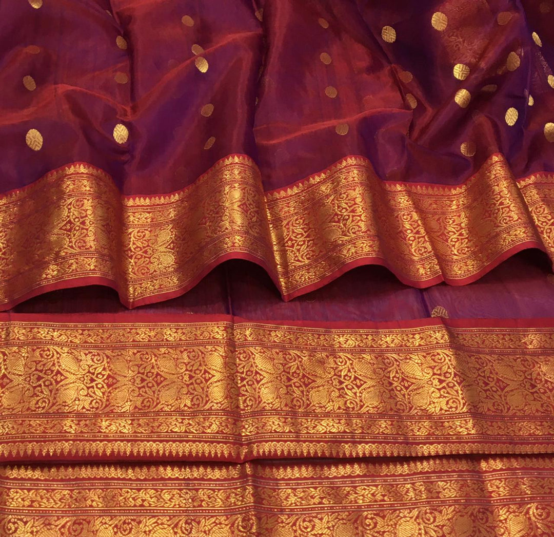 Pure Chanderi Handloom Pattu Silk Saree with Nakshi Border