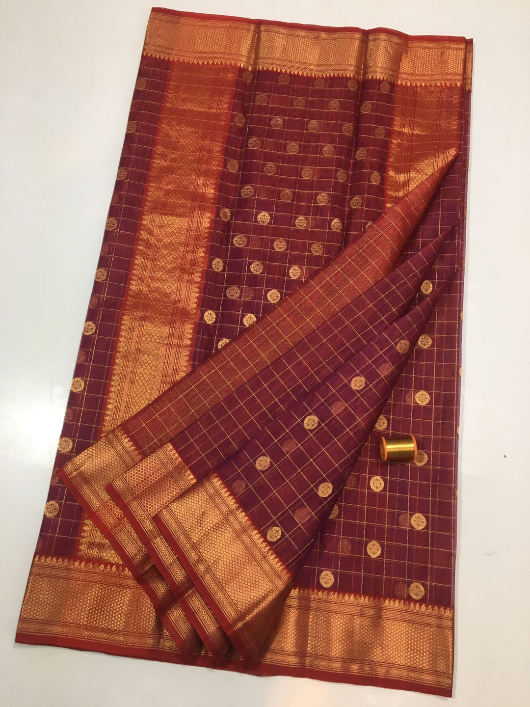 Pure Chanderi Handloom Pattu Silk Saree with Nakshi Border