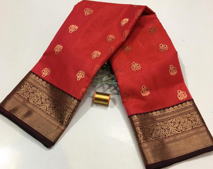 Pure Chanderi Handloom Pattu Silk Saree with Nakshi Border