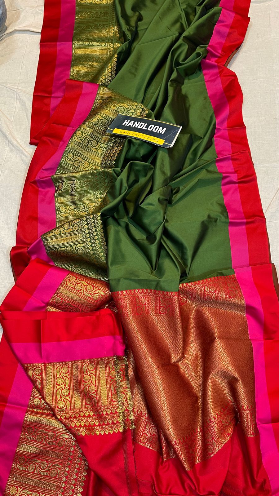 Maheswari Silk Saree With Running Blouse ( length- 6.3 meter )