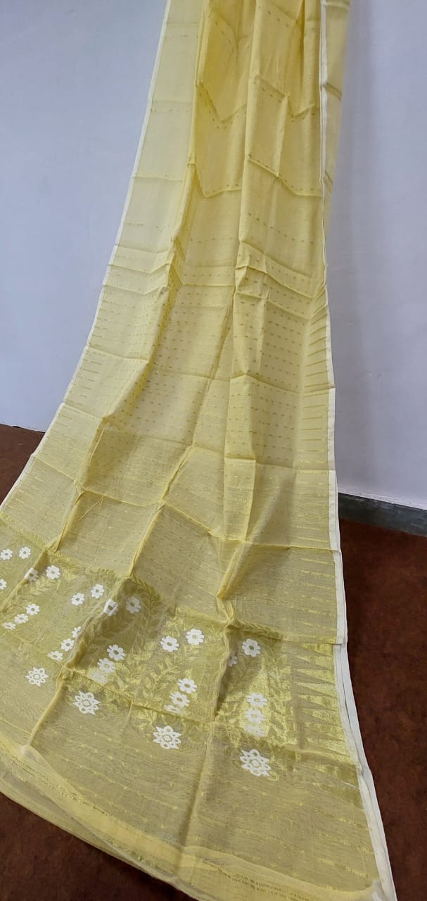 Pure Cotton Silk Jori Jamdani saree With weaving work. ( length- 6.3 meter )