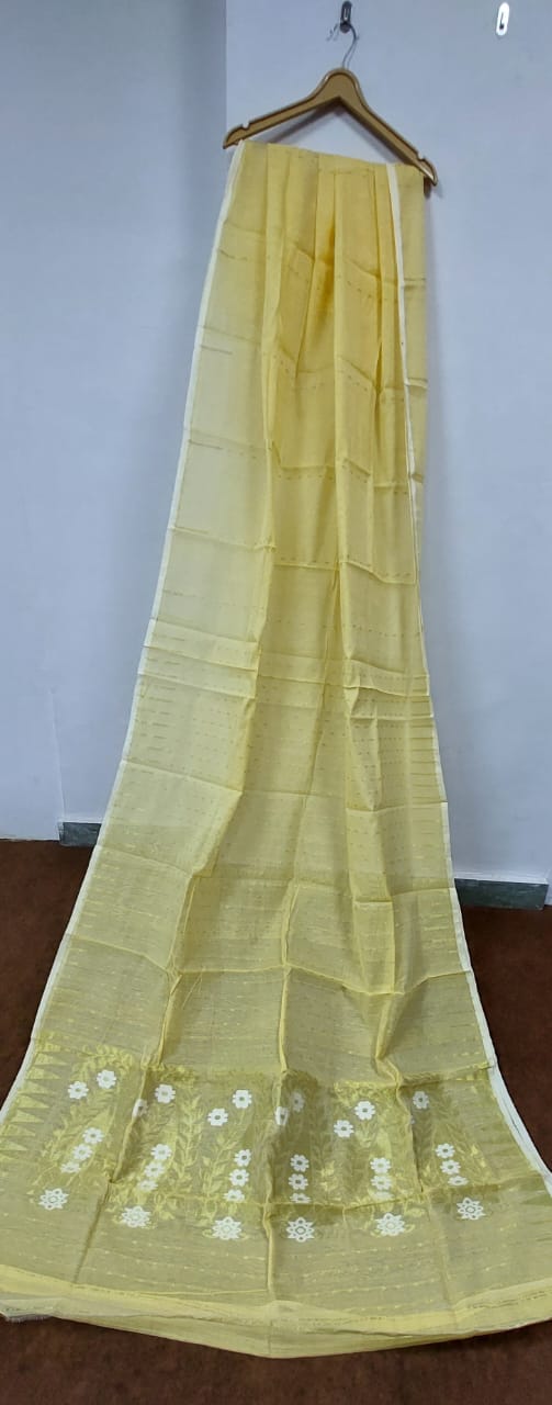 Pure Cotton Silk Jori Jamdani saree With weaving work. ( length- 6.3 meter )