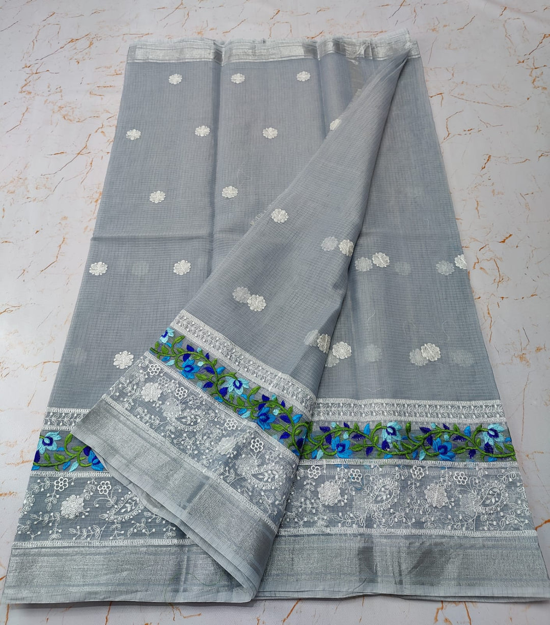 Pure Cotton Kota Doriya Saree With Blouse