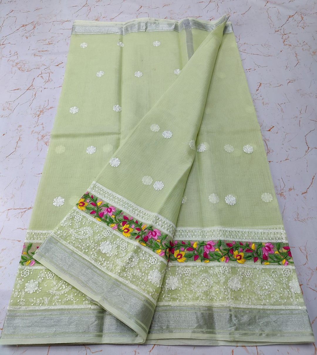 Pure Cotton Kota Doriya Saree With Blouse