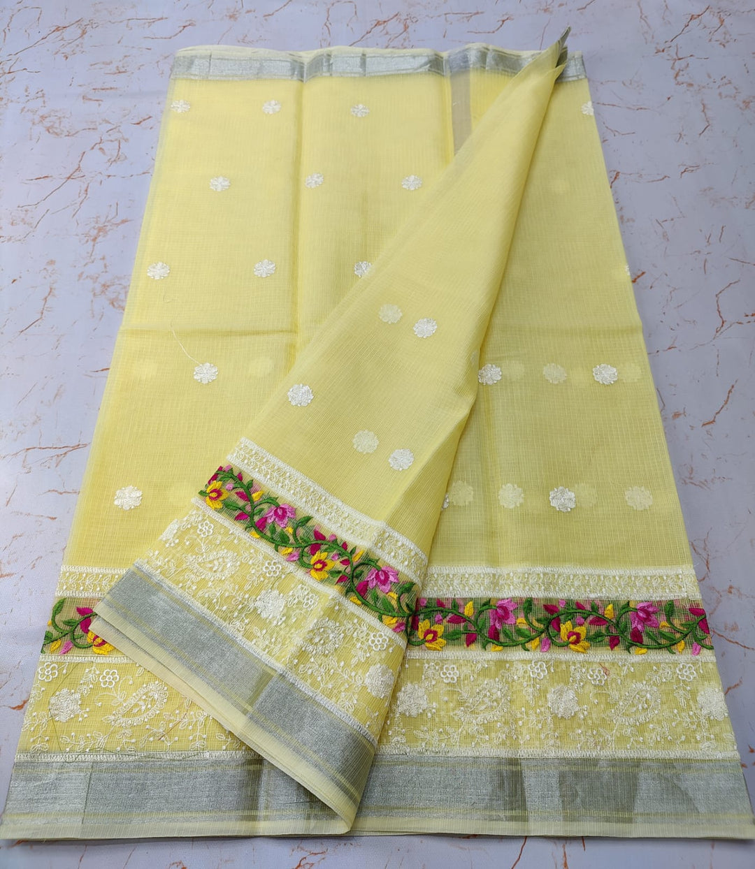 Pure Cotton Kota Doriya Saree With Blouse