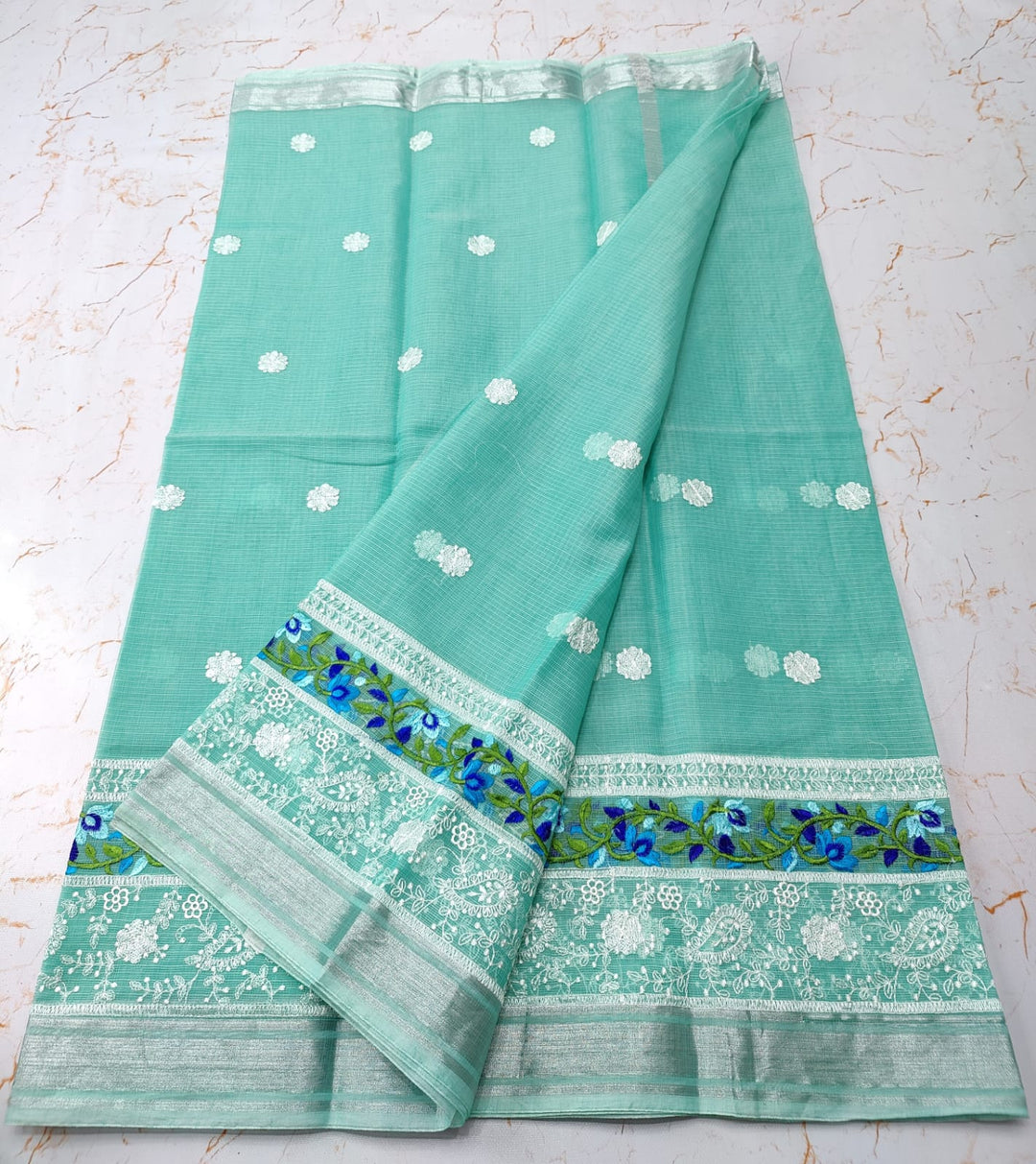 Pure Cotton Kota Doriya Saree With Blouse