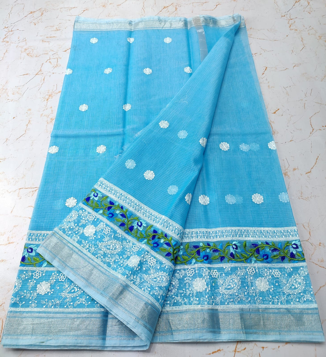 Pure Cotton Kota Doriya Saree With Blouse