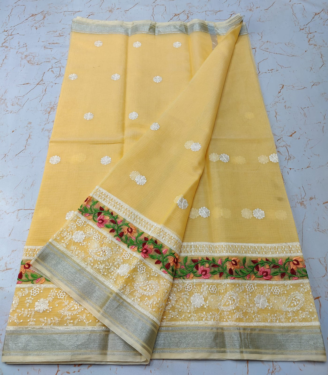 Pure Cotton Kota Doriya Saree With Blouse