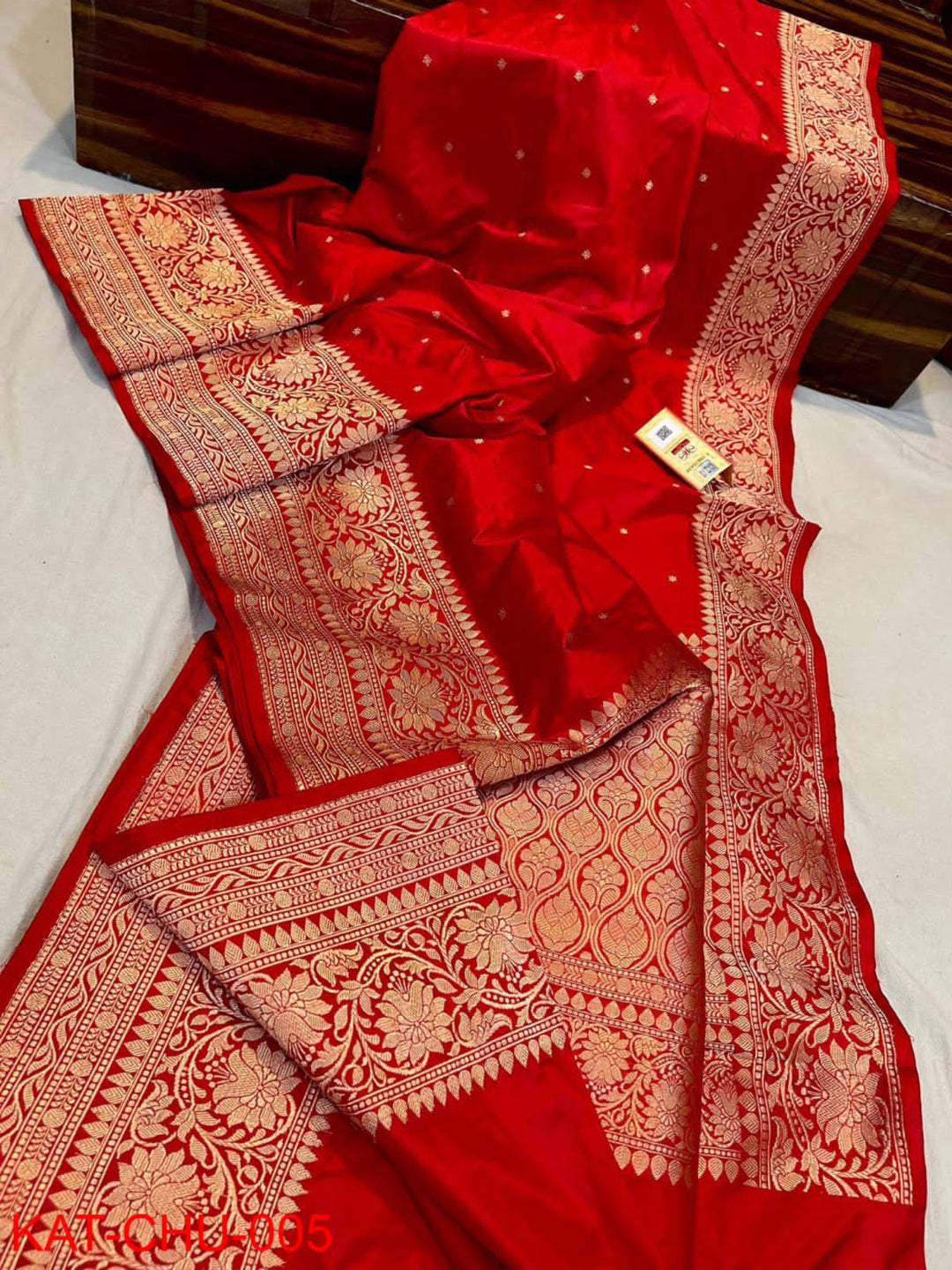 Pure Katan Silk Saree with Antique zari Work