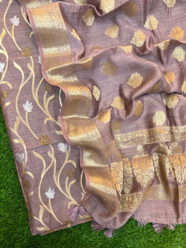 Pure Banarasi Moonga Silk Sona Rupa Zari Woven Suit With Banarasi Moonga Silk Zari Buti Dupatta