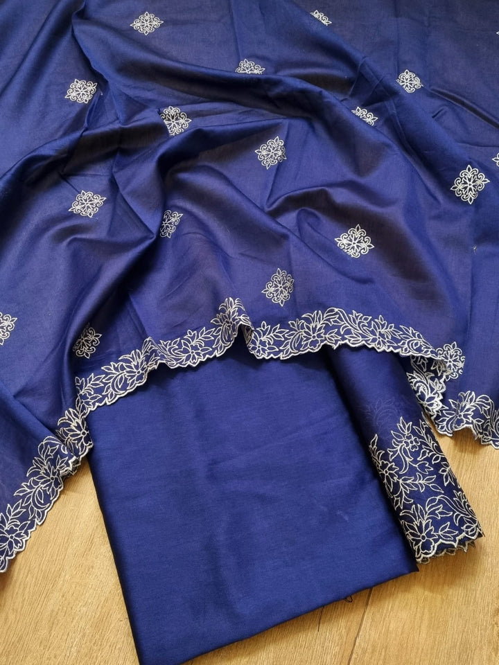 Pure Banarasi Chanderi Silk Embroidery Suit With Banarasi Chanderi Silk Duppata