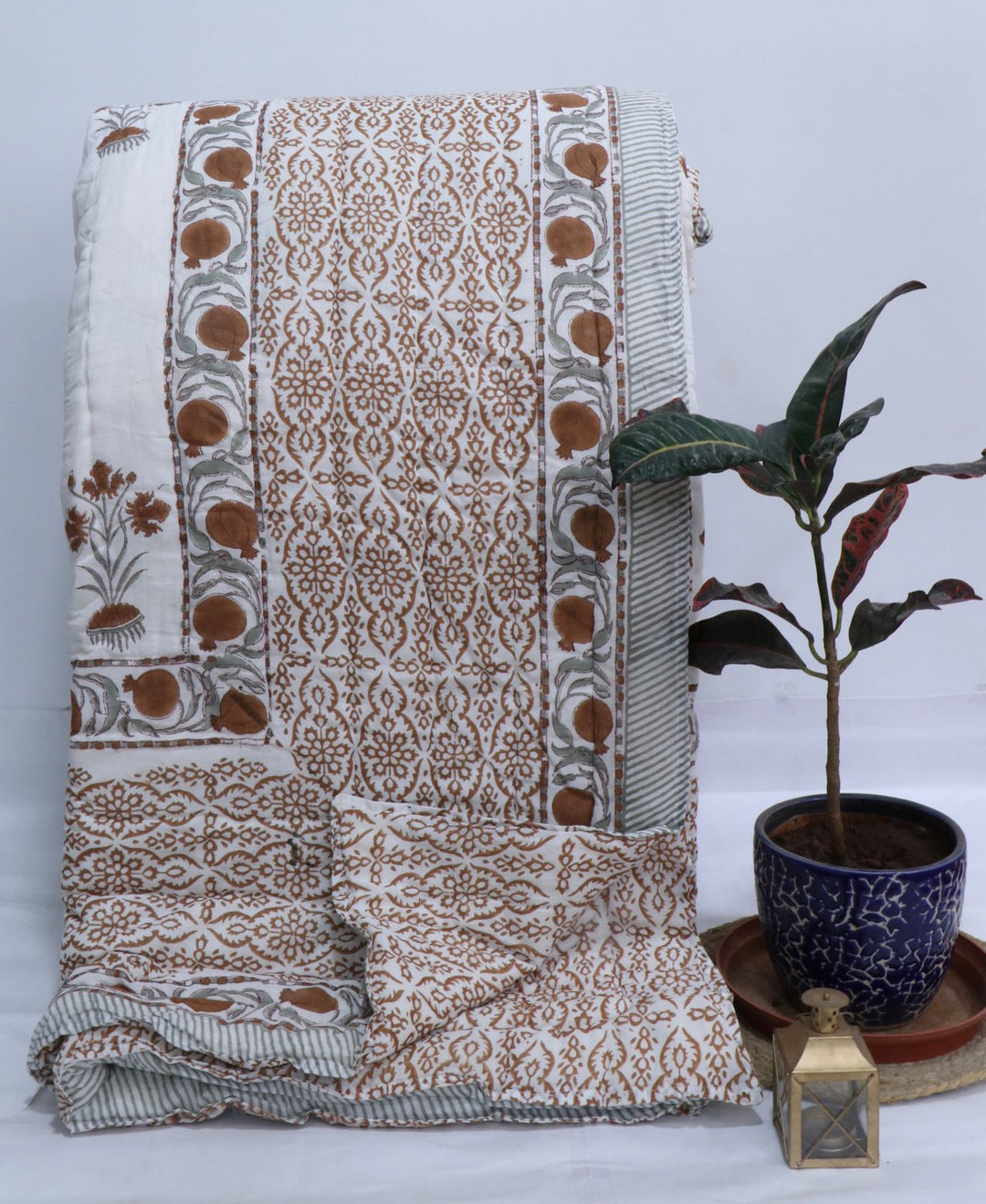 Pure Cotton Hand Block Print king size Jaipuri Quilts