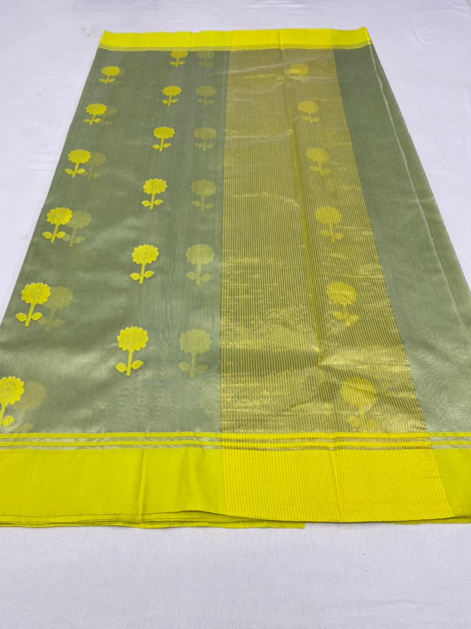 Pure Chanderi Silk Hand Woven Pattu Silk Saree With Blouse.