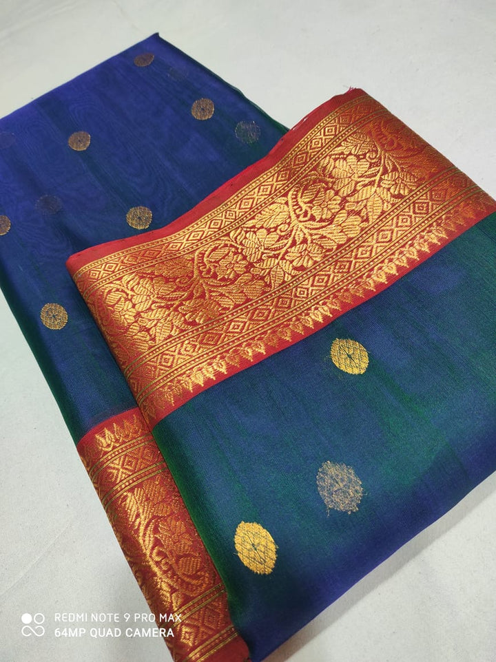 Pure Chanderi Silk Hand Woven  Saree With Blouse.