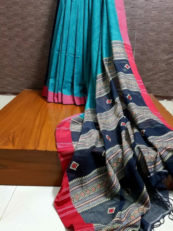 Pure Handloom Cotton Sarees With Running Blouse.