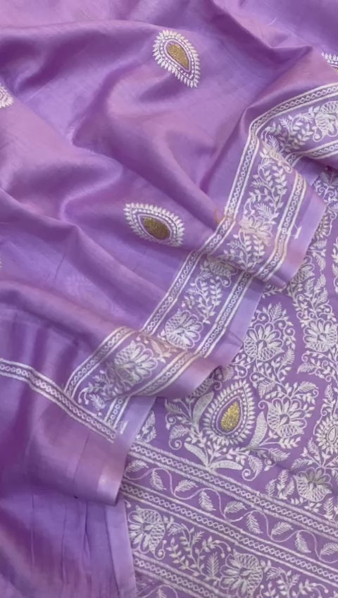 Pure Banarasi Resham Chanderi Silk Embroidery Suit With Chanderi Embroidery Dupatta