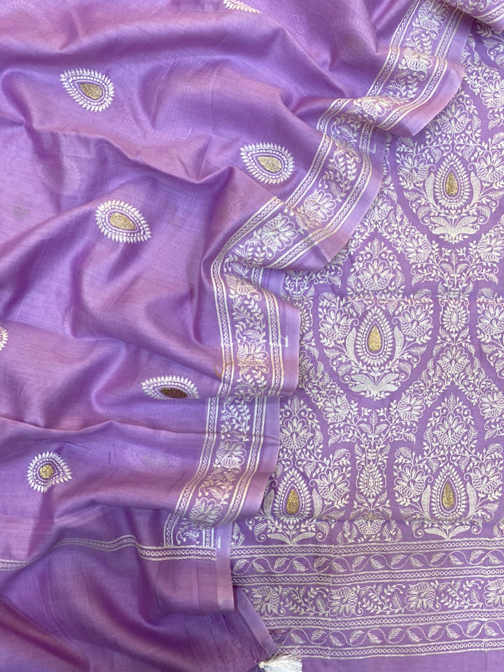 Pure Banarasi Resham Chanderi Silk Embroidery Suit With Chanderi Embroidery Dupatta