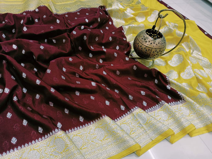 Banarasi Handloom Weaved Khaddi Georgette Saree with Zari Work